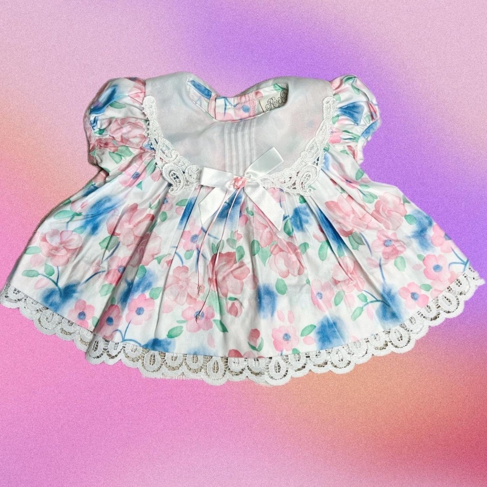 Vintage Rare Editions 0-3mo. Pastel Floral Party Dress